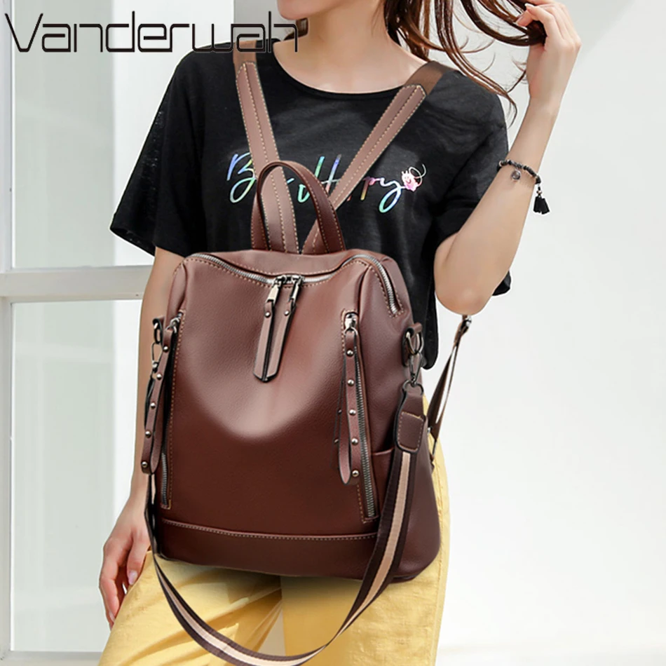 Mochila De cuero suave para es - Women'S Young Bags reseña y precio